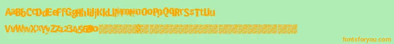 Crashsite Font – Orange Fonts on Green Background