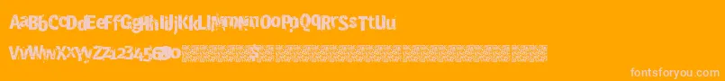 Crashsite-Schriftart – Rosa Schriften auf orangefarbenem Hintergrund