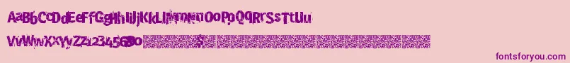 Crashsite-Schriftart – Violette Schriften auf rosa Hintergrund