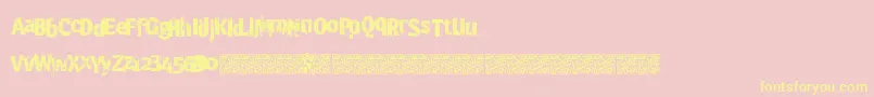 Crashsite-Schriftart – Gelbe Schriften auf rosa Hintergrund