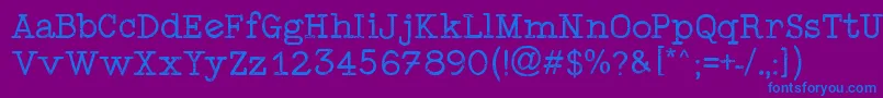 TypewriterStyle Font – Blue Fonts on Purple Background