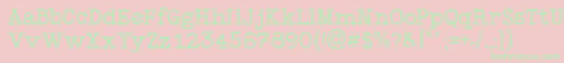 TypewriterStyle-Schriftart – Grüne Schriften auf rosa Hintergrund