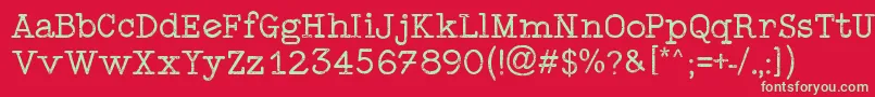 フォントTypewriterStyle – 赤い背景に緑の文字
