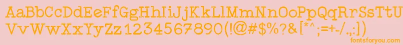 TypewriterStyle Font – Orange Fonts on Pink Background