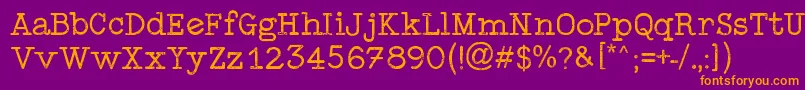 TypewriterStyle Font – Orange Fonts on Purple Background