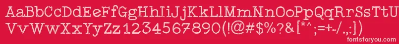 TypewriterStyle Font – Pink Fonts on Red Background