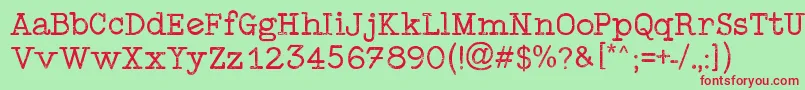 TypewriterStyle Font – Red Fonts on Green Background