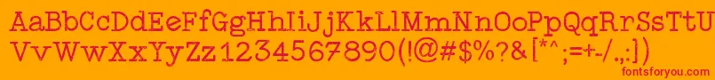 fuente TypewriterStyle – Fuentes Rojas Sobre Fondo Naranja