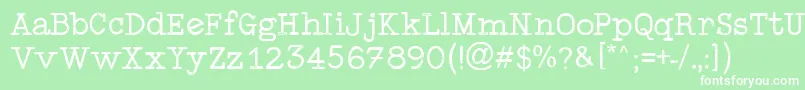 TypewriterStyle Font – White Fonts on Green Background