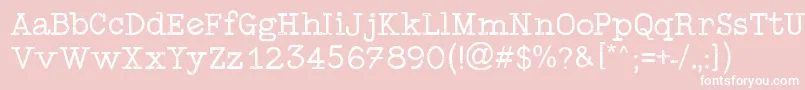 TypewriterStyle Font – White Fonts on Pink Background