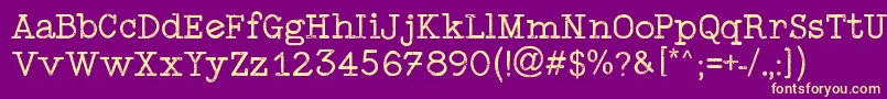 TypewriterStyle Font – Yellow Fonts on Purple Background