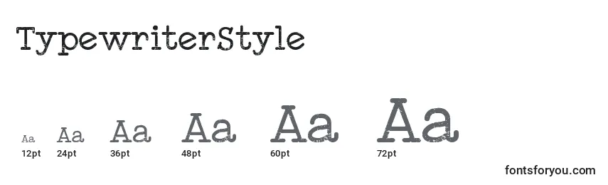 Размеры шрифта TypewriterStyle