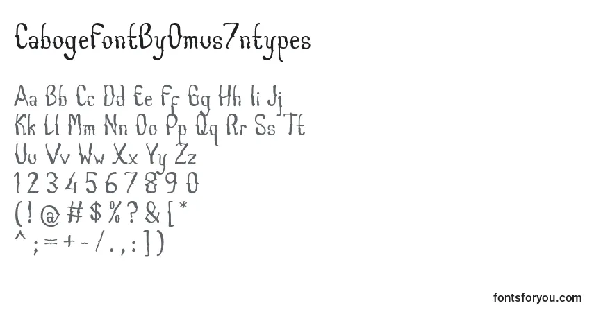 Czcionka CabogeFontByOmus7ntypes – alfabet, cyfry, specjalne znaki