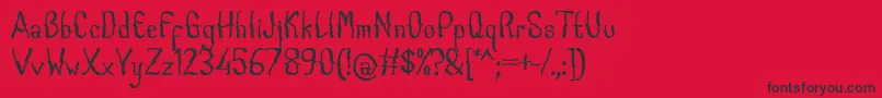 Czcionka CabogeFontByOmus7ntypes – czarne czcionki na czerwonym tle