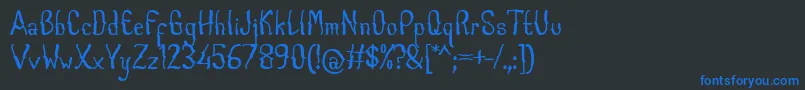 フォントCabogeFontByOmus7ntypes – 黒い背景に青い文字