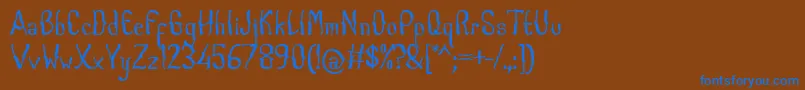 CabogeFontByOmus7ntypes-Schriftart – Blaue Schriften auf braunem Hintergrund