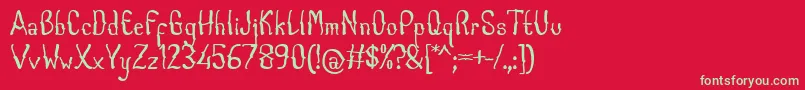 CabogeFontByOmus7ntypes-Schriftart – Grüne Schriften auf rotem Hintergrund