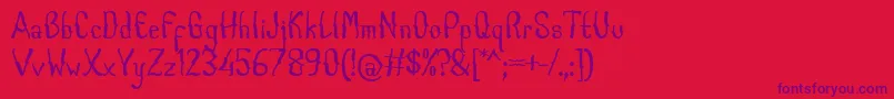 Police CabogeFontByOmus7ntypes – polices violettes sur fond rouge