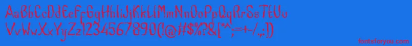 CabogeFontByOmus7ntypes Font – Red Fonts on Blue Background