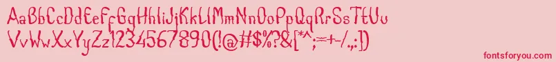 Fonte CabogeFontByOmus7ntypes – fontes vermelhas em um fundo rosa