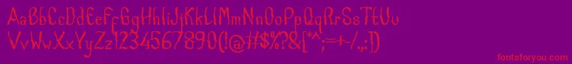 CabogeFontByOmus7ntypes Font – Red Fonts on Purple Background
