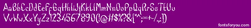 Шрифт CabogeFontByOmus7ntypes – белые шрифты на фиолетовом фоне