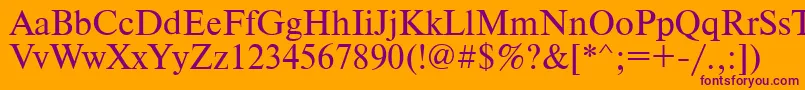 Timekoi8-fontti – violetit fontit oranssilla taustalla