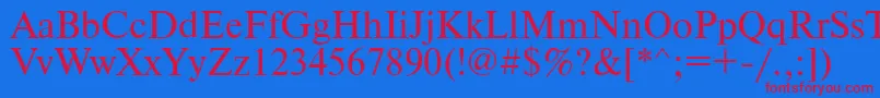 Fonte Timekoi8 – fontes vermelhas em um fundo azul