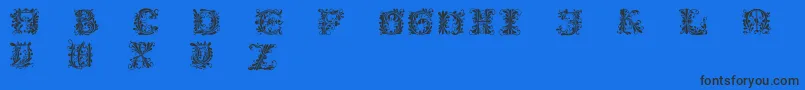 フォントFlowerpower – 黒い文字の青い背景