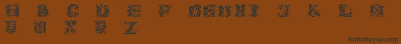 Weitere Informationen zur Flowerpower-Schriftart Flowerpower-Schriftart – Schwarze Schriften auf braunem Hintergrund