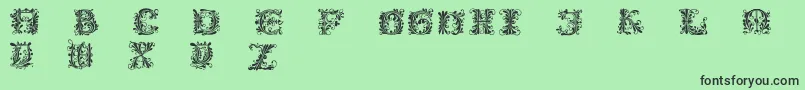Flowerpower-fontti – mustat fontit vihreällä taustalla