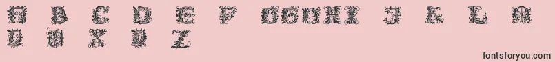 Flowerpower-Schriftart – Schwarze Schriften auf rosa Hintergrund