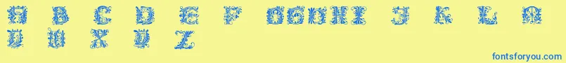 Flowerpower Font – Blue Fonts on Yellow Background