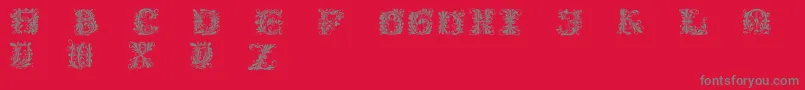Flowerpower-Schriftart – Graue Schriften auf rotem Hintergrund