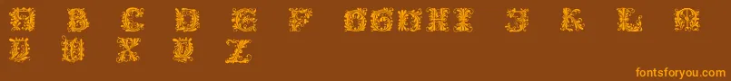 Flowerpower Font – Orange Fonts on Brown Background