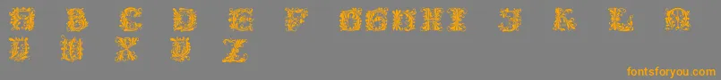 フォントFlowerpower – オレンジの文字は灰色の背景にあります。