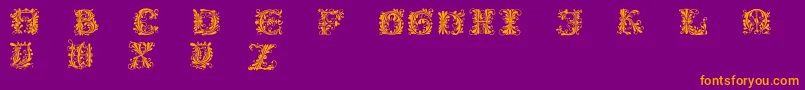 Flowerpower Font – Orange Fonts on Purple Background