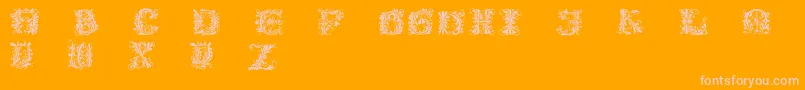 Flowerpower Font – Pink Fonts on Orange Background