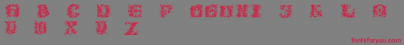 フォントFlowerpower – 赤い文字の灰色の背景
