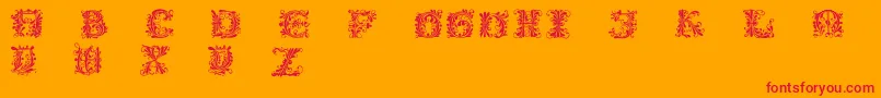 フォントFlowerpower – オレンジの背景に赤い文字