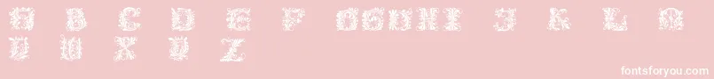 Flowerpower-Schriftart – Weiße Schriften auf rosa Hintergrund