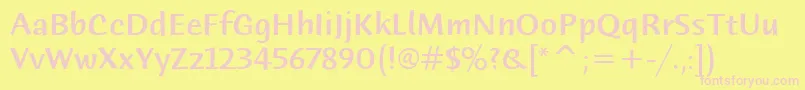 HumanaSansItcMedium Font – Pink Fonts on Yellow Background
