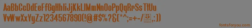 フォントBlue.FishIrregularDemo – 茶色の文字が灰色の背景にあります。
