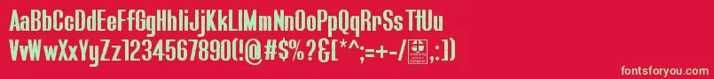 Blue.FishIrregularDemo Font – Green Fonts on Red Background