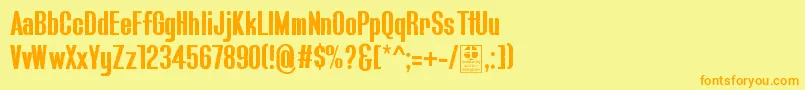 Fonte Blue.FishIrregularDemo – fontes laranjas em um fundo amarelo