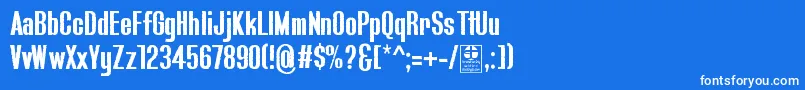 Blue.FishIrregularDemo Font – White Fonts on Blue Background