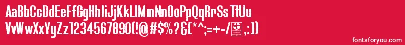 フォントBlue.FishIrregularDemo – 赤い背景に白い文字