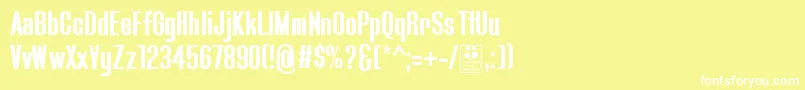 フォントBlue.FishIrregularDemo – 黄色い背景に白い文字