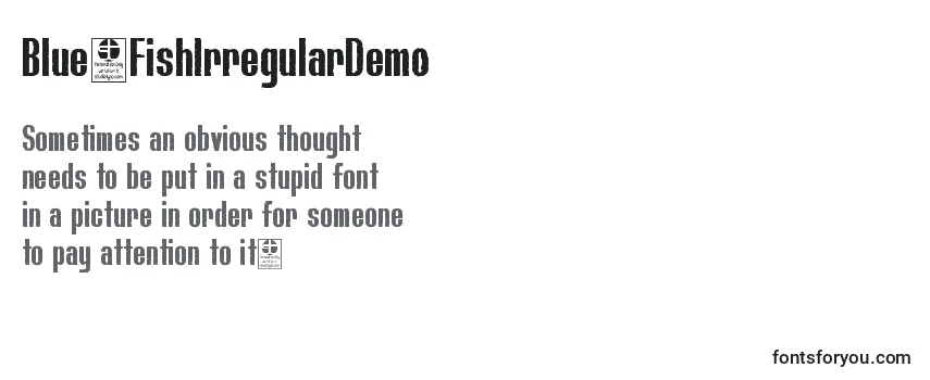 Review of the Blue.FishIrregularDemo Font