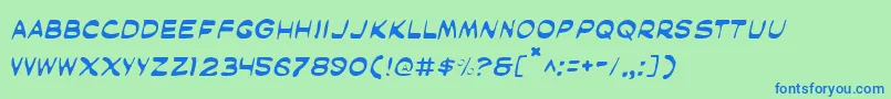 MaskedMarvelLight Font – Blue Fonts on Green Background
